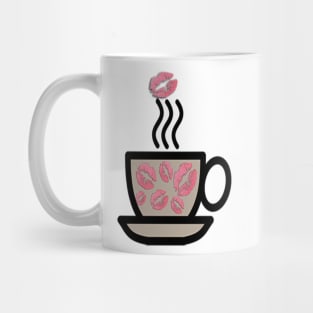 Coffee Lover Gifts, Cute Steaming Mug of Coffee with Pink Lips on Cup Mug